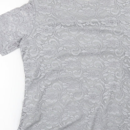 Womens UK Size 8 Preworn Grey Basic Blouse