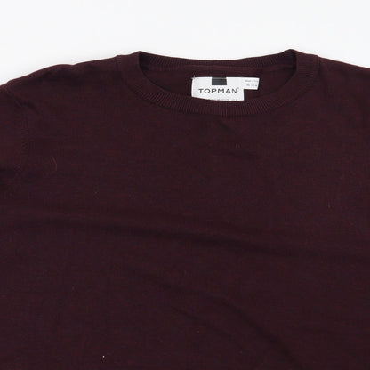 Topman Mens Red   Pullover Jumper Size M