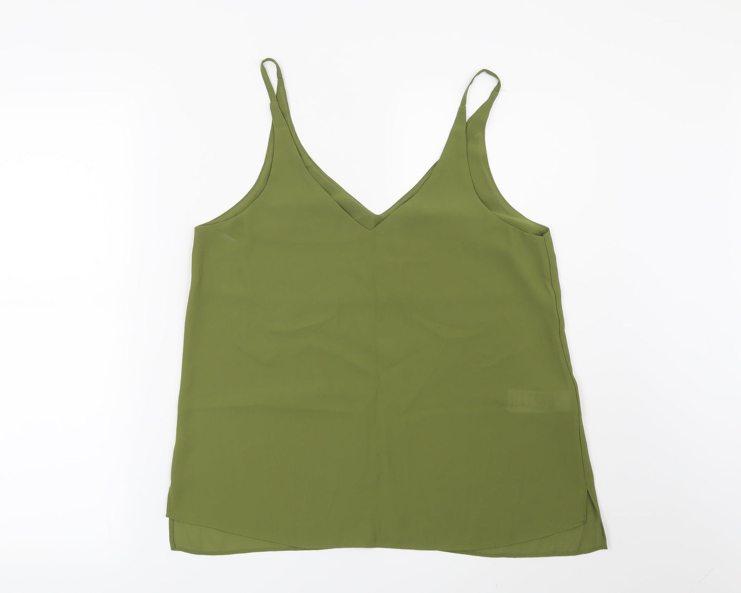 Womens UK Size 10 Topshop Green Basic Blouse
