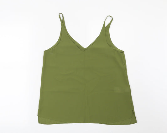 Womens UK Size 10 Topshop Green Basic Blouse