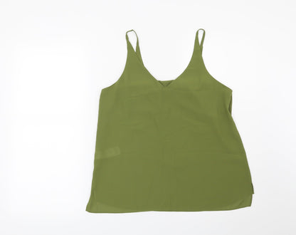 Womens UK Size 10 Topshop Green Basic Blouse
