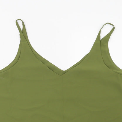 Womens UK Size 10 Topshop Green Basic Blouse