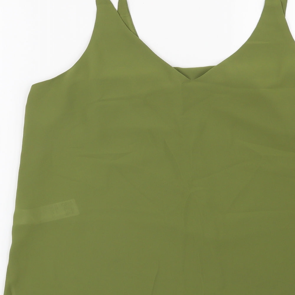 Womens UK Size 10 Topshop Green Basic Blouse