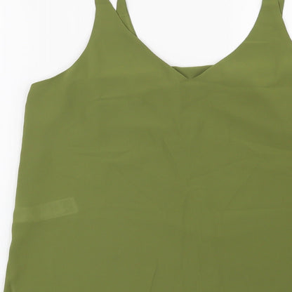 Womens UK Size 10 Topshop Green Basic Blouse