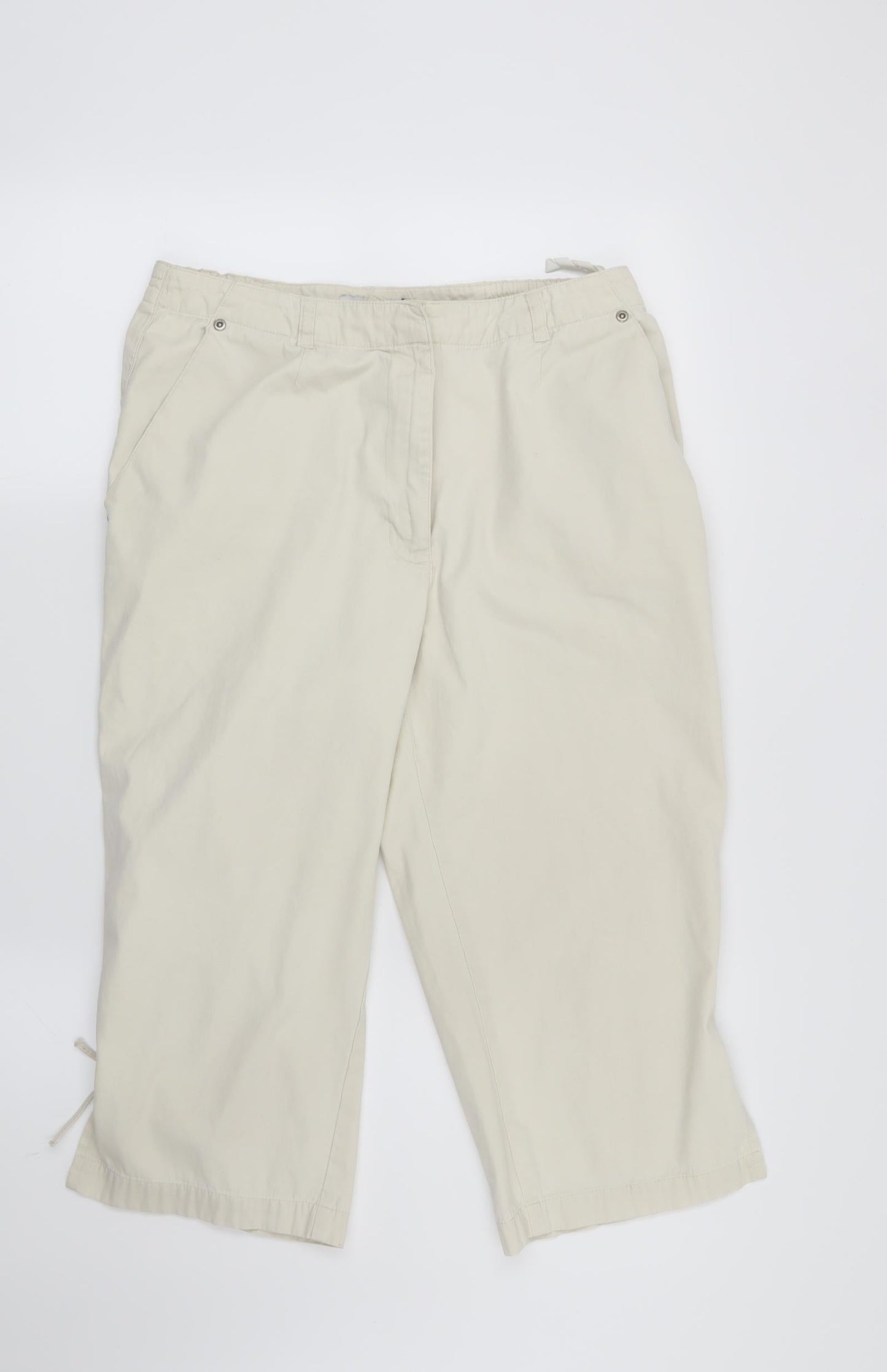 Womens UK Size 14 Emreco Regular Fit  Beige Trousers