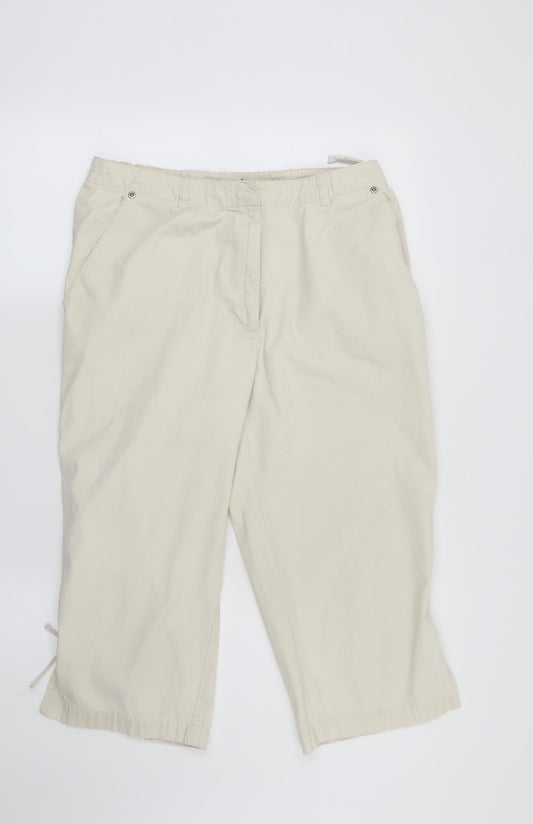 Womens UK Size 14 Emreco Regular Fit  Beige Trousers