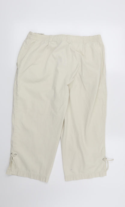 Womens UK Size 14 Emreco Regular Fit  Beige Trousers