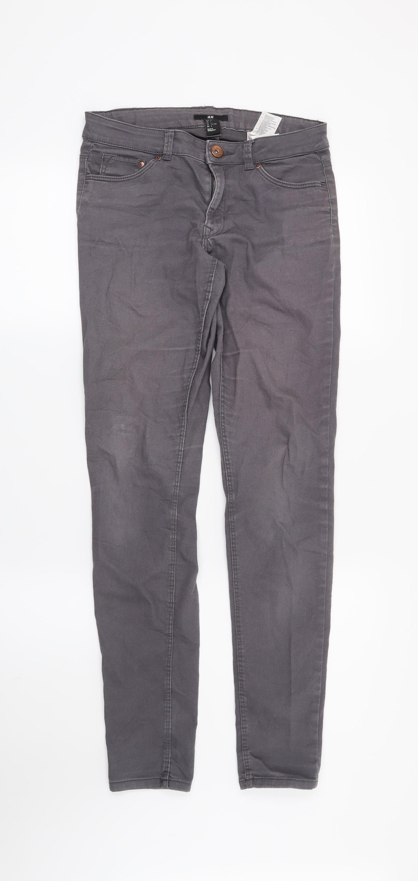 Womens UK Size 28 in H&M Regular Fit Skinny Grey Jeans