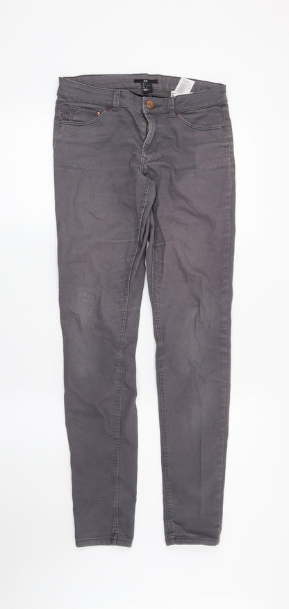 Womens UK Size 28 in H&M Regular Fit Skinny Grey Jeans