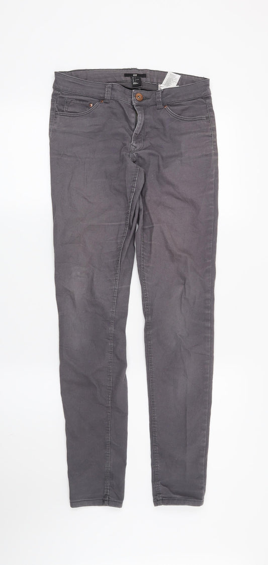 Womens UK Size 28 in H&M Regular Fit Skinny Grey Jeans