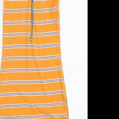Select Womens Yellow Striped  Bodycon  Size 8