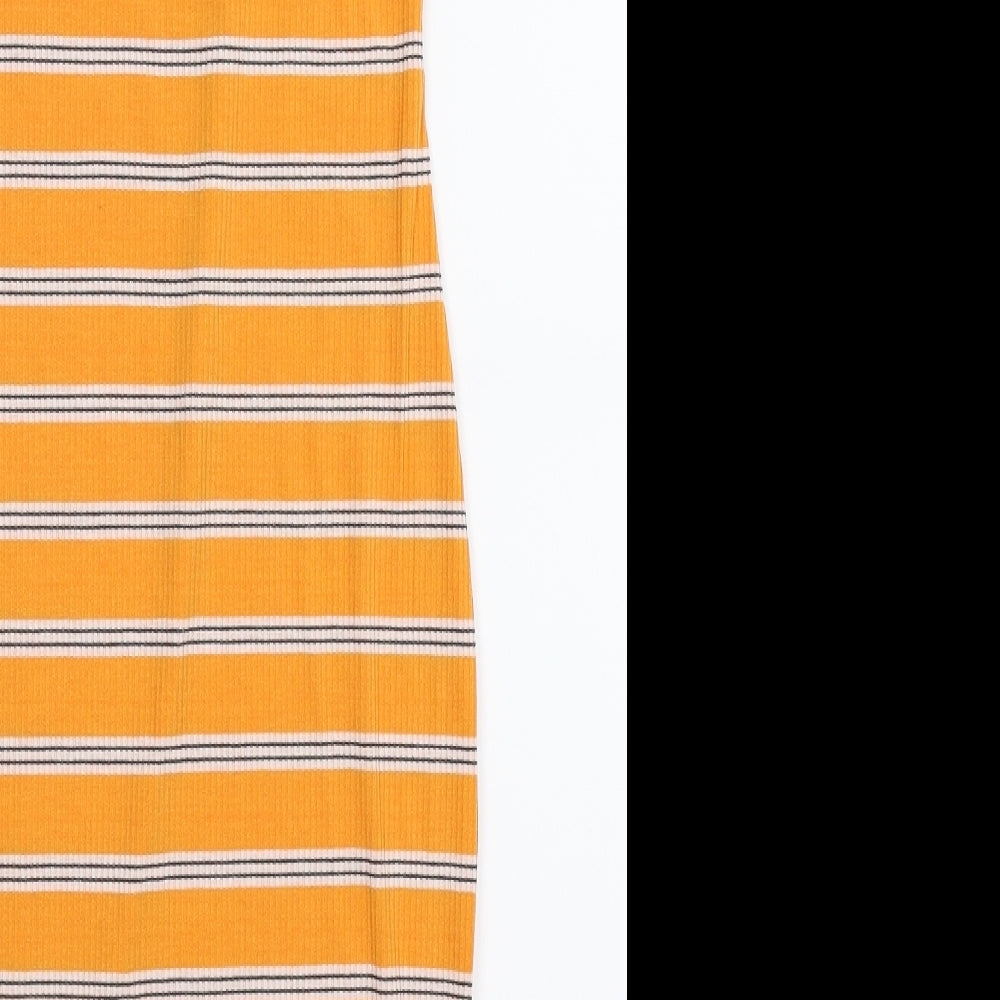Select Womens Yellow Striped  Bodycon  Size 8