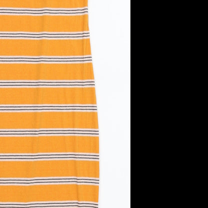 Select Womens Yellow Striped  Bodycon  Size 8