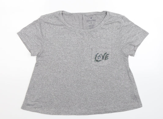 Womens UK Size M American Eagle Outfitters Grey Basic T-Shirt