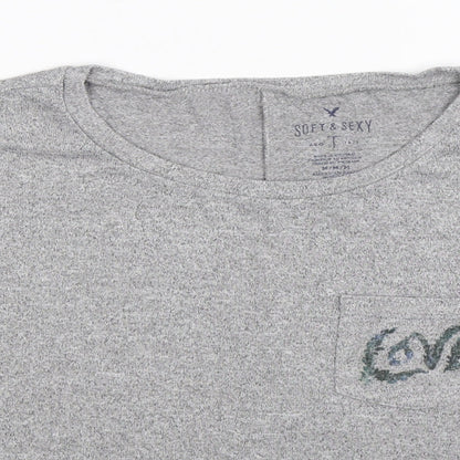 Womens UK Size M American Eagle Outfitters Grey Basic T-Shirt