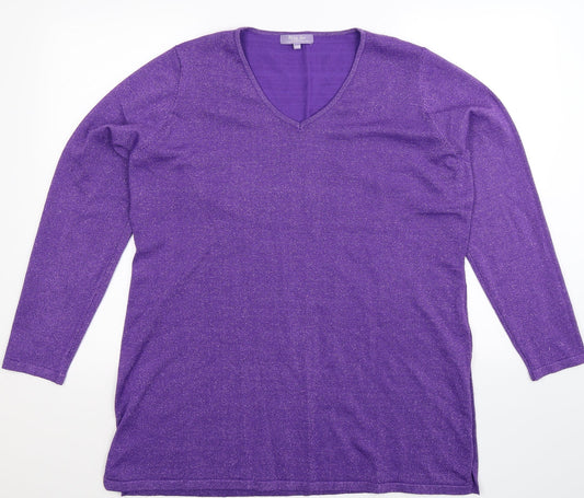 Michele Hope Womens Purple   Pullover Jumper Size 20
