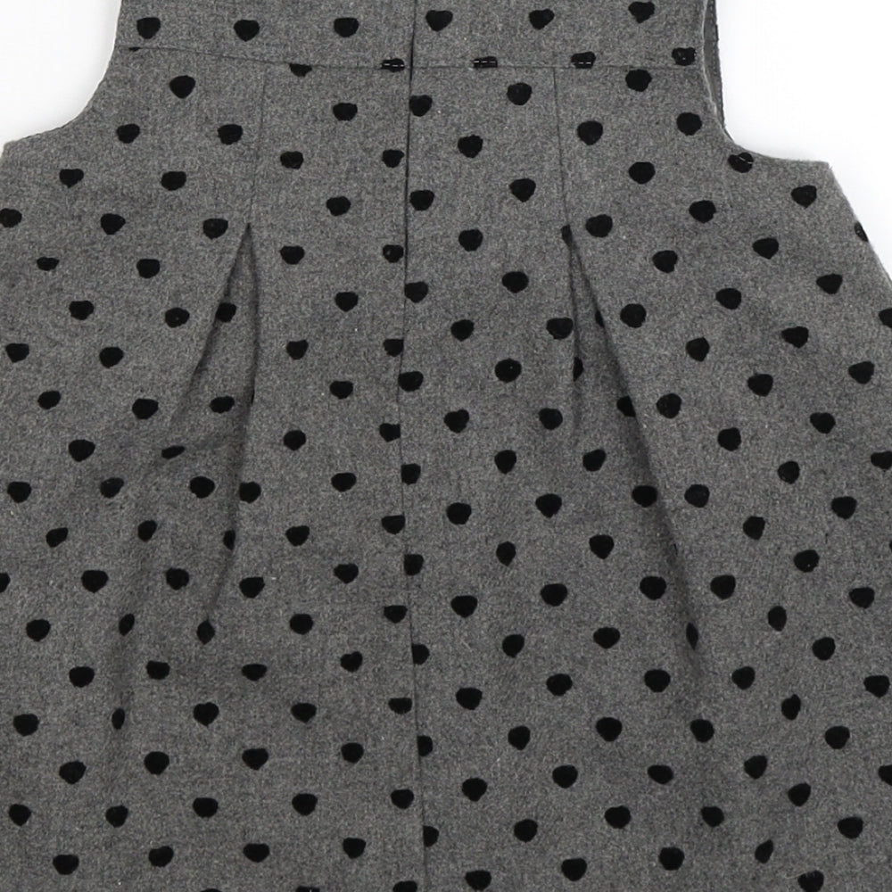 Dunnes Stores Girls Grey Polka Dot  Fit & Flare  Size 6-9 Months