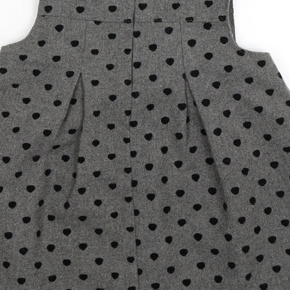 Dunnes Stores Girls Grey Polka Dot  Fit & Flare  Size 6-9 Months