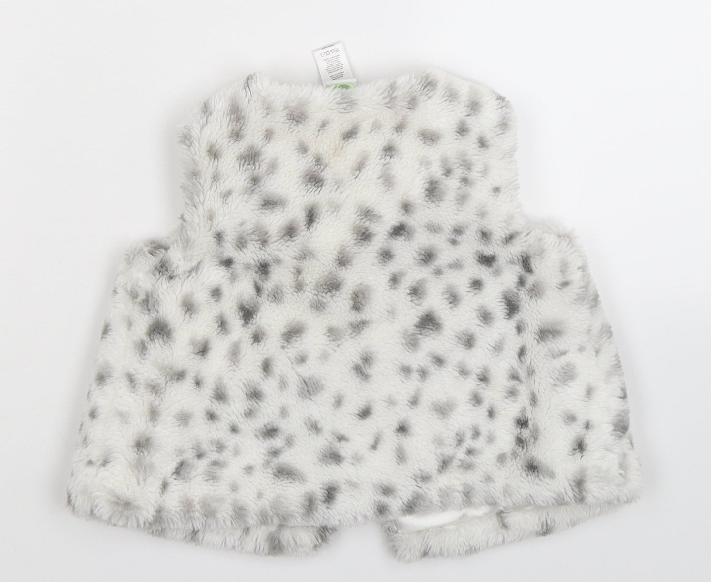 Little Me Baby White Animal Print  Gilet Jacket Size 12 Months