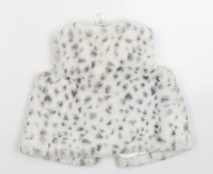 Little Me Baby White Animal Print  Gilet Jacket Size 12 Months