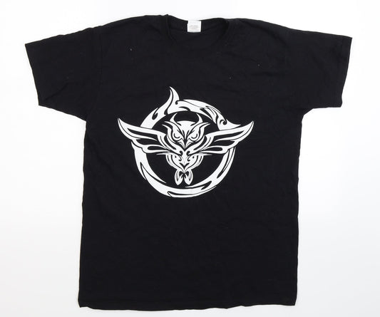 Mens UK Size M Fruit of the Loom Black  T-Shirt
