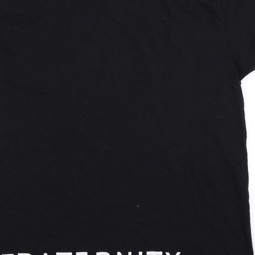 Mens UK Size M Fruit of the Loom Black  T-Shirt