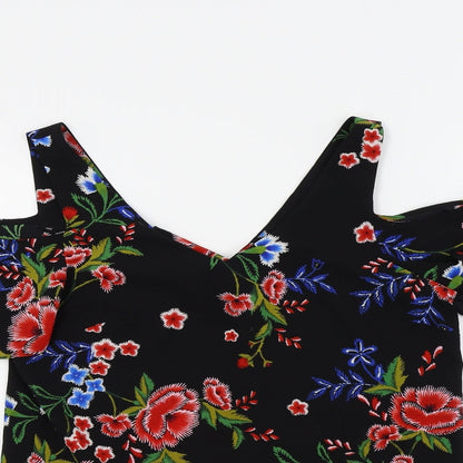 Womens UK Size 8 Peacocks Black Basic Blouse