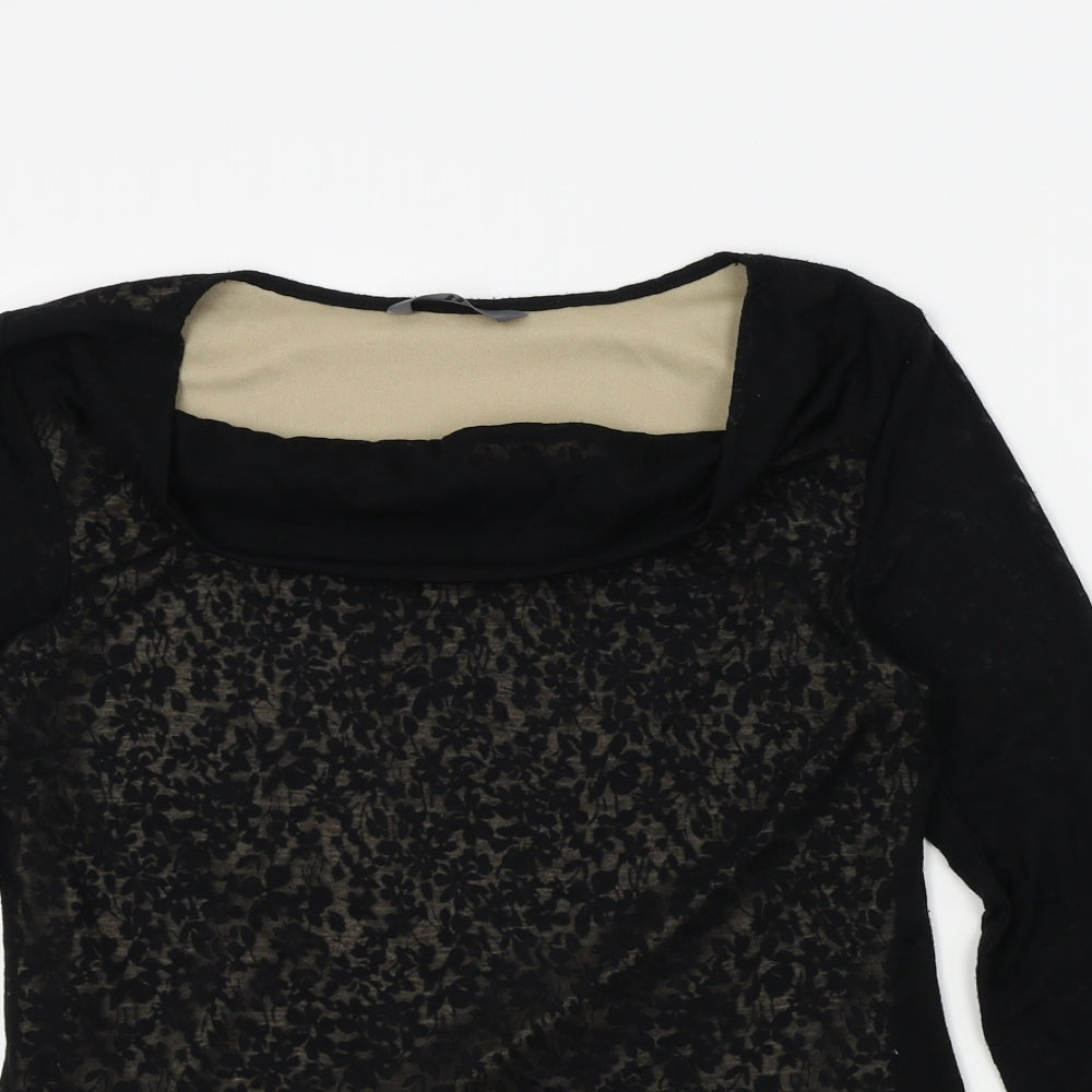 Womens UK Size 12 BHS Black Basic Blouse