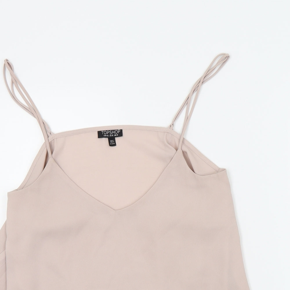 Womens UK Size 14 Topshop Pink Basic Blouse