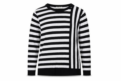 Peacocks Womens Black Striped  Pullover Jumper Size 8