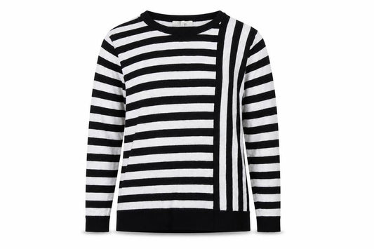 Peacocks Womens Black Striped  Pullover Jumper Size 8