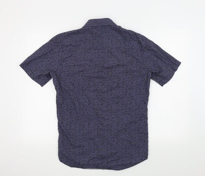 Mens UK Size S New Look Men Blue  Button-Up Short Sleeve Casual Shirt