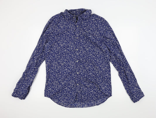 Mens UK Size M Gap Blue  Button-Up Long Sleeve Casual Shirt