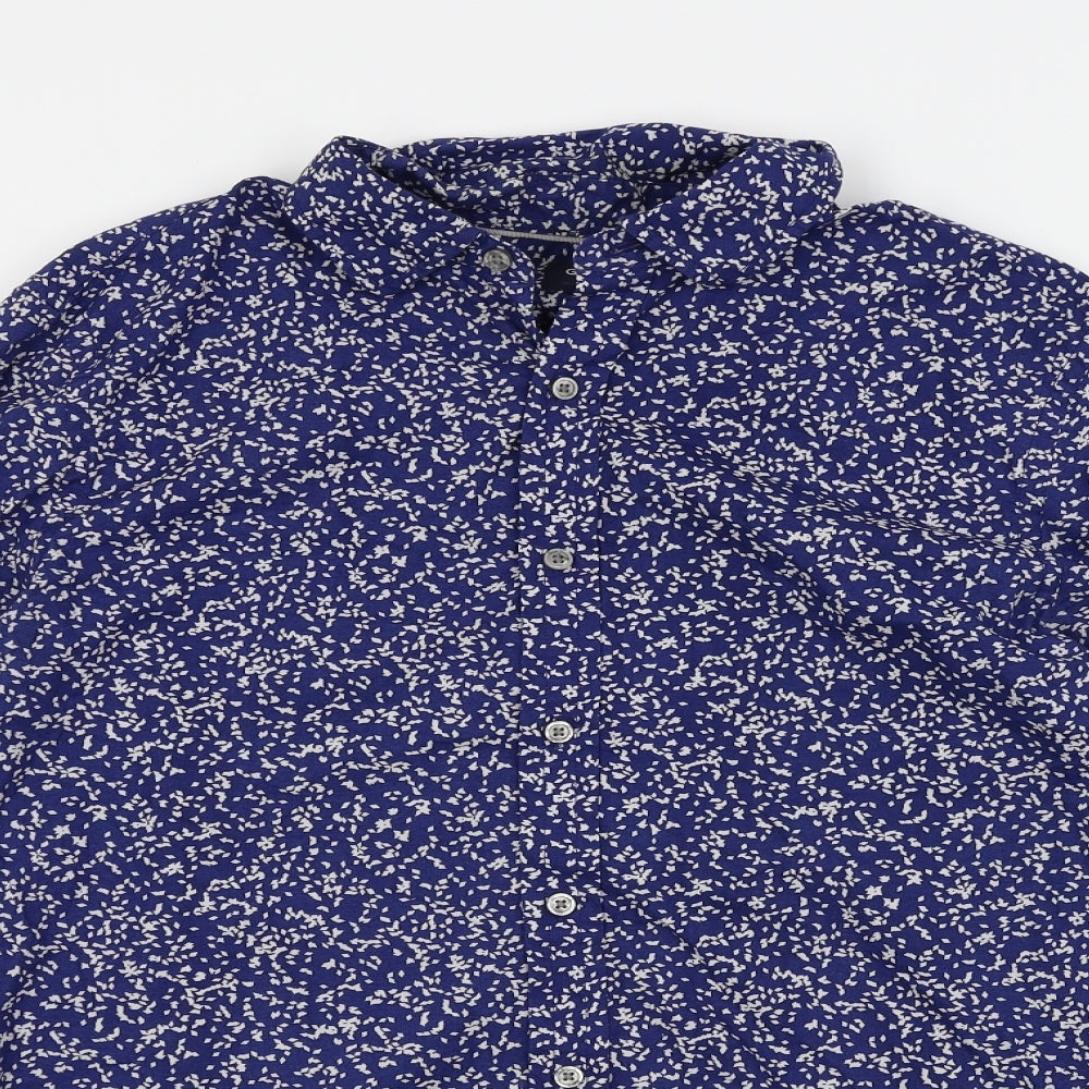 Mens UK Size M Gap Blue  Button-Up Long Sleeve Casual Shirt