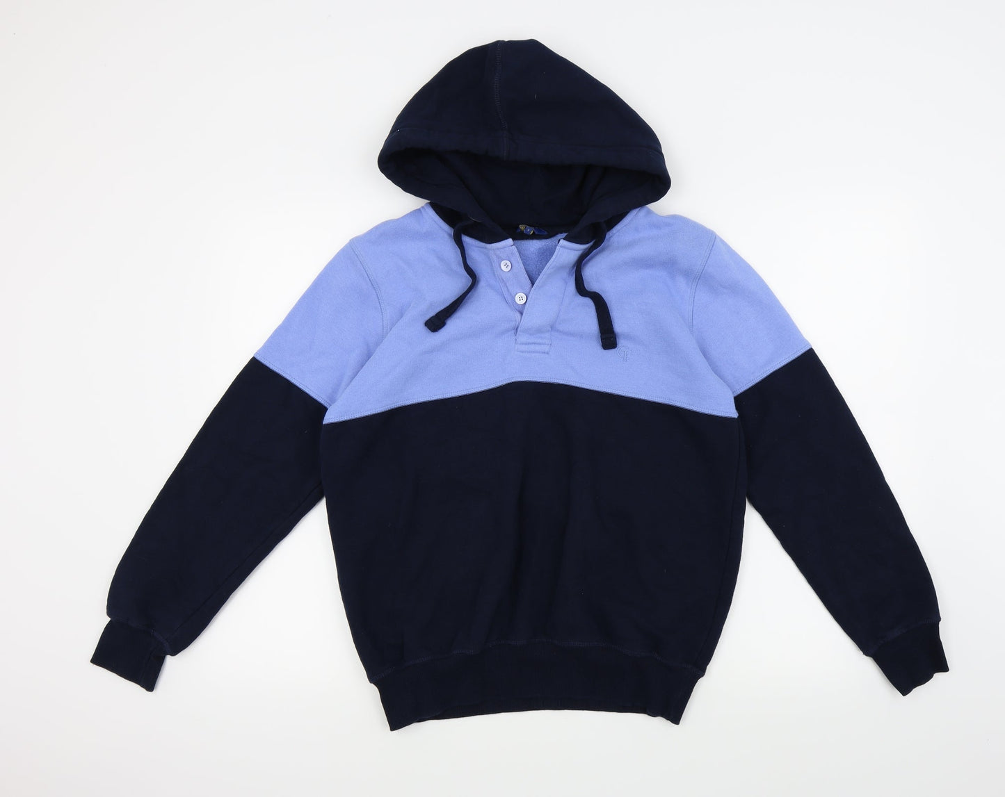 Mens UK Size S Cotton Traders Blue Pullover Hoodie