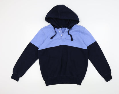 Mens UK Size S Cotton Traders Blue Pullover Hoodie