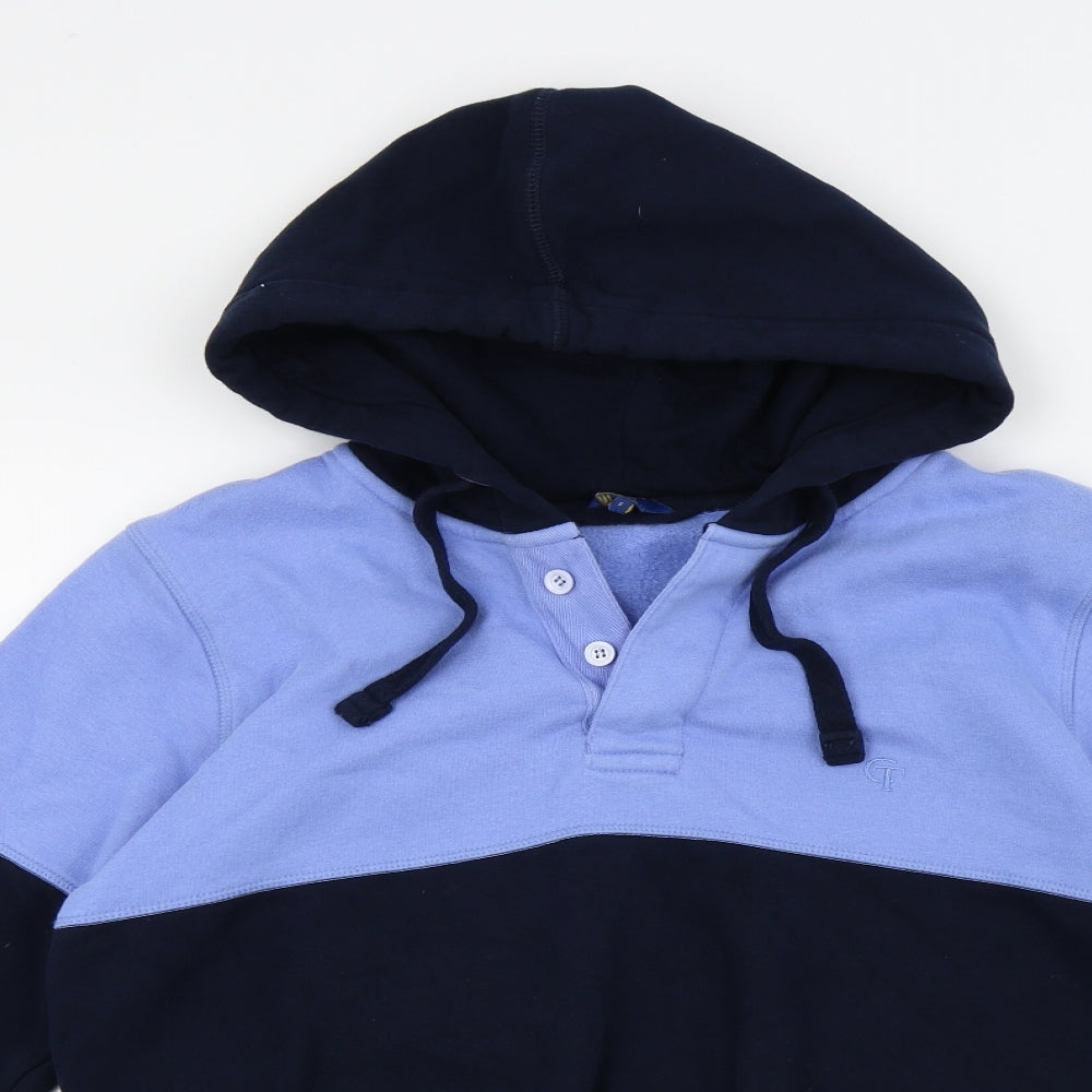 Mens UK Size S Cotton Traders Blue Pullover Hoodie