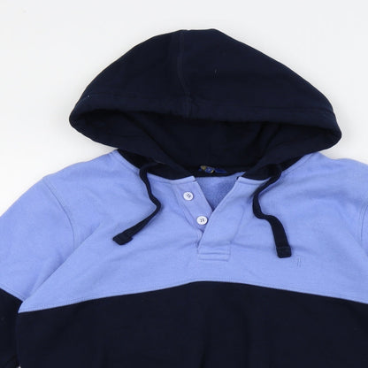 Mens UK Size S Cotton Traders Blue Pullover Hoodie