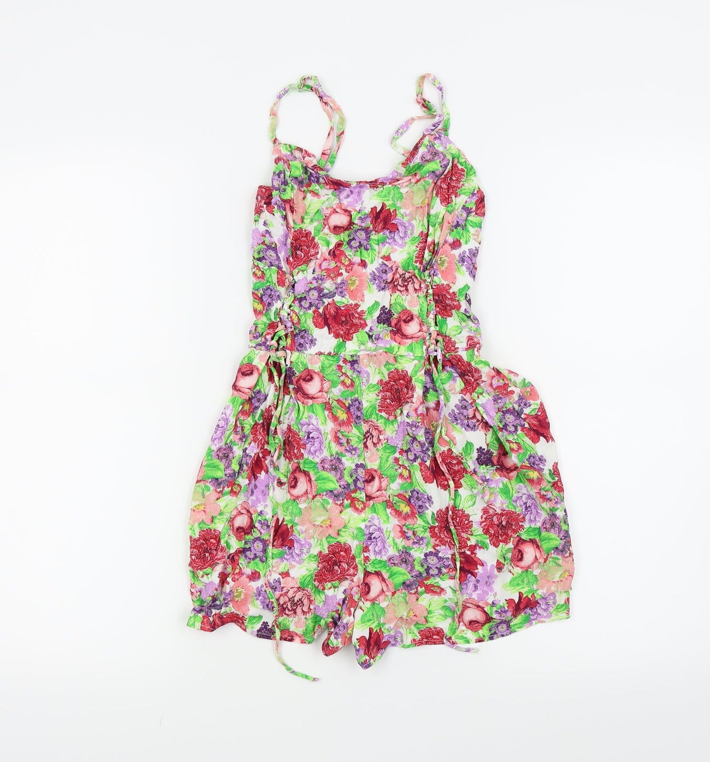 Bershka Womens Green Floral  Romper One-Piece Size S