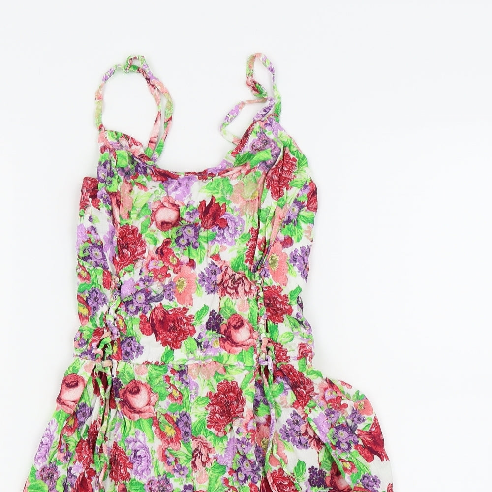 Bershka Womens Green Floral  Romper One-Piece Size S