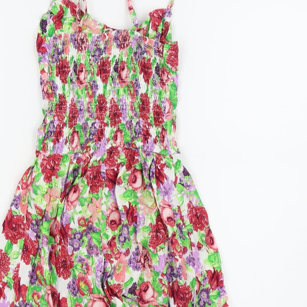 Bershka Womens Green Floral  Romper One-Piece Size S