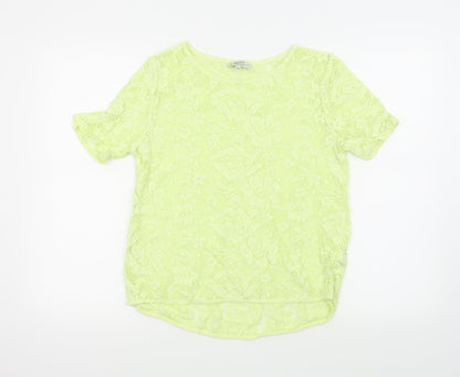 Womens UK Size 10 Papaya Yellow Basic T-Shirt