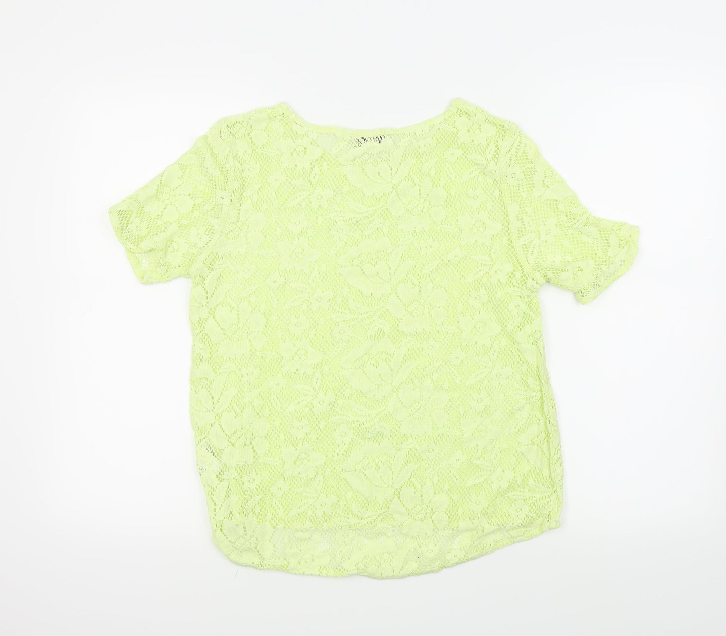 Womens UK Size 10 Papaya Yellow Basic T-Shirt
