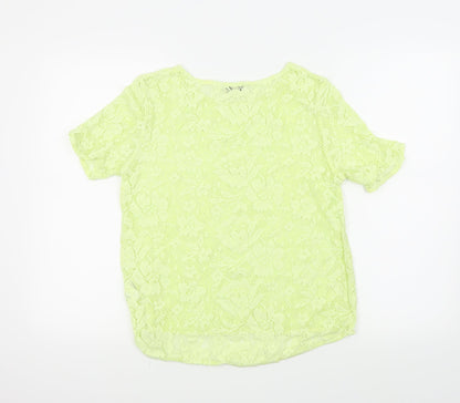 Womens UK Size 10 Papaya Yellow Basic T-Shirt