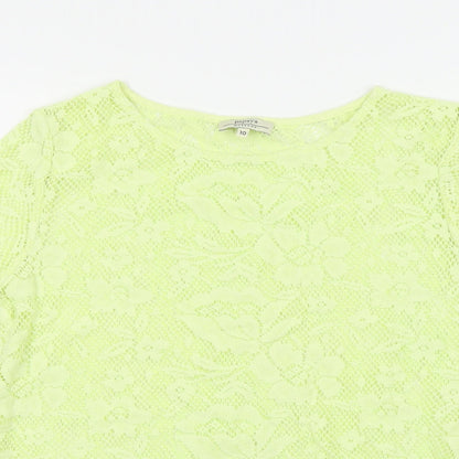 Womens UK Size 10 Papaya Yellow Basic T-Shirt