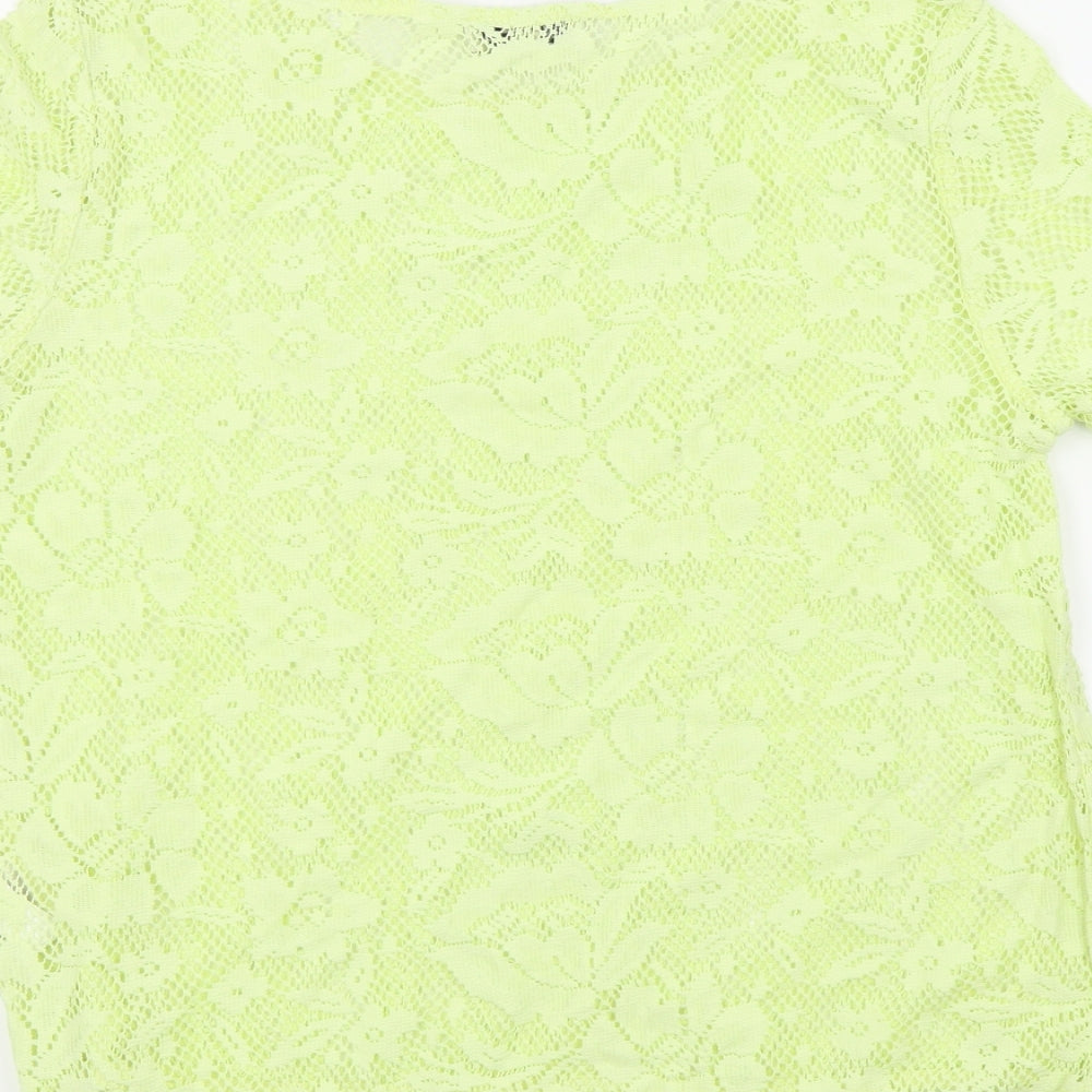 Womens UK Size 10 Papaya Yellow Basic T-Shirt