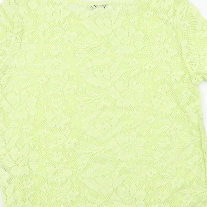 Womens UK Size 10 Papaya Yellow Basic T-Shirt