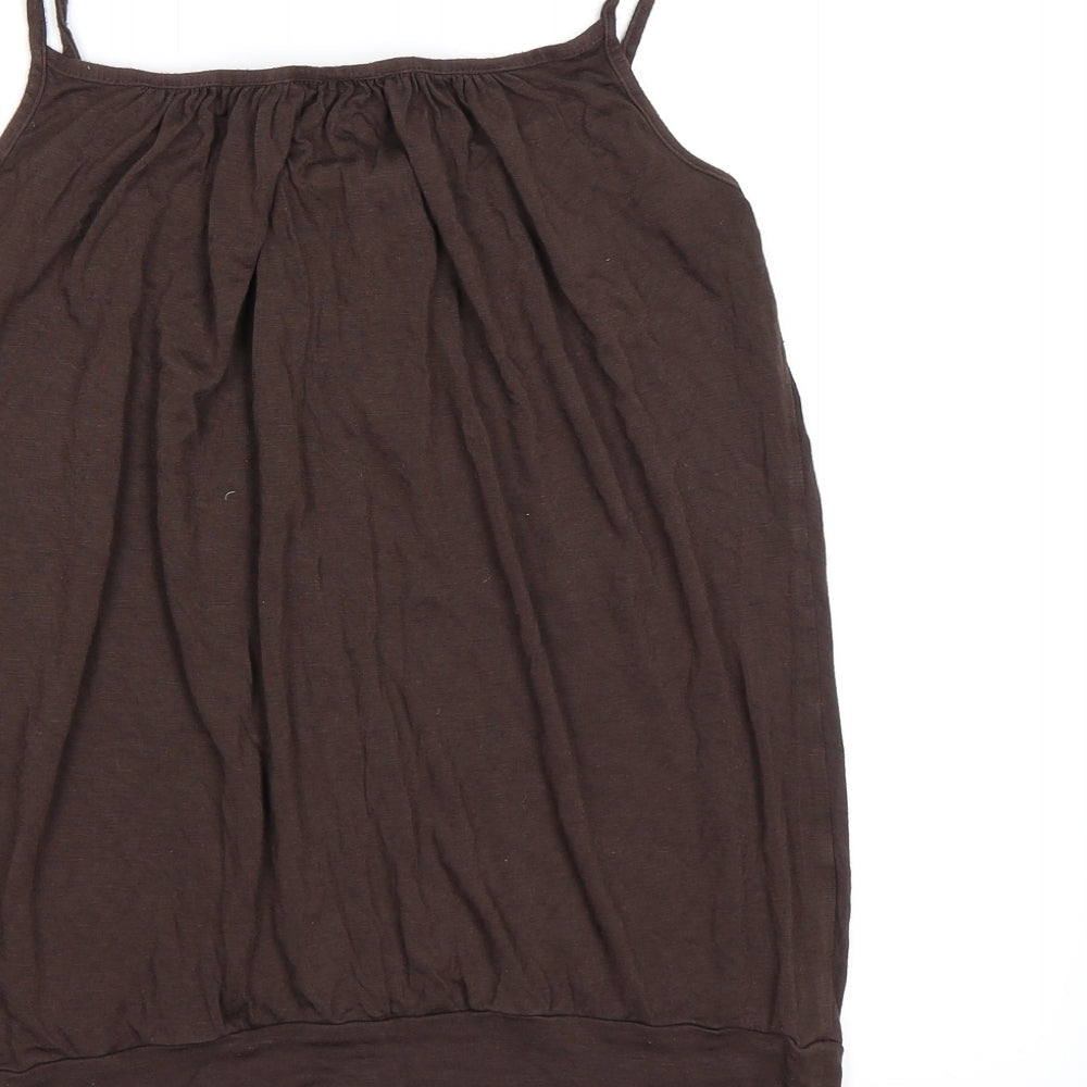 Womens UK Size 14 New Look Brown Camisole Tank