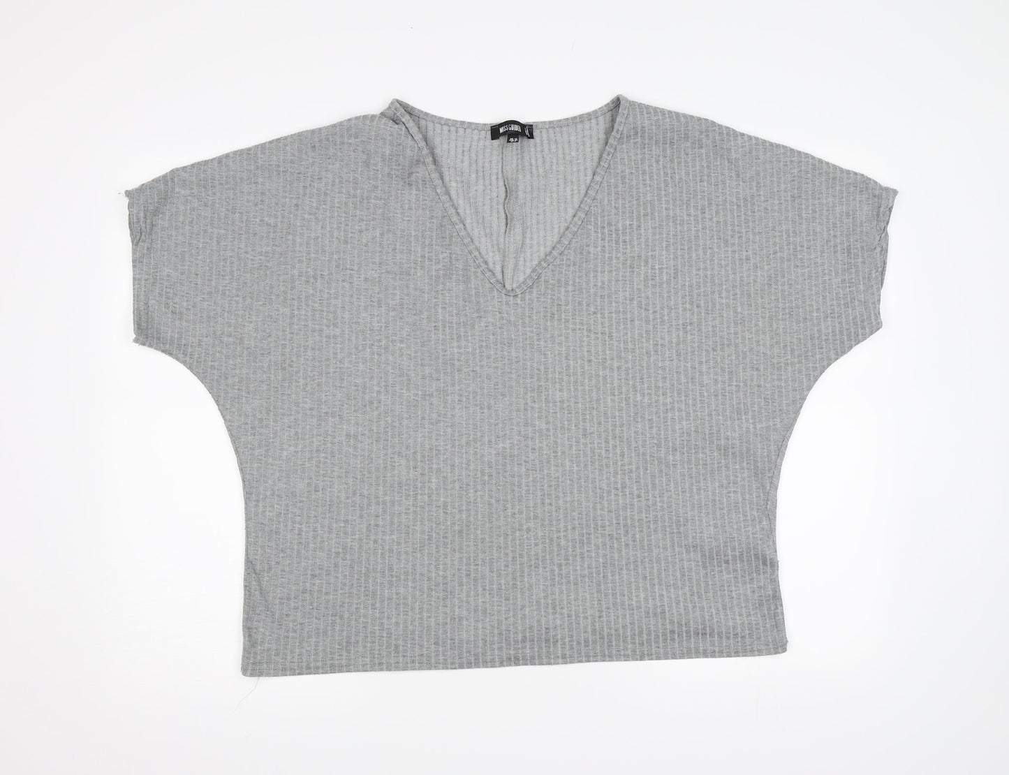 Womens UK Size 12 Missguided Grey Basic T-Shirt