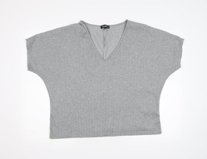 Womens UK Size 12 Missguided Grey Basic T-Shirt